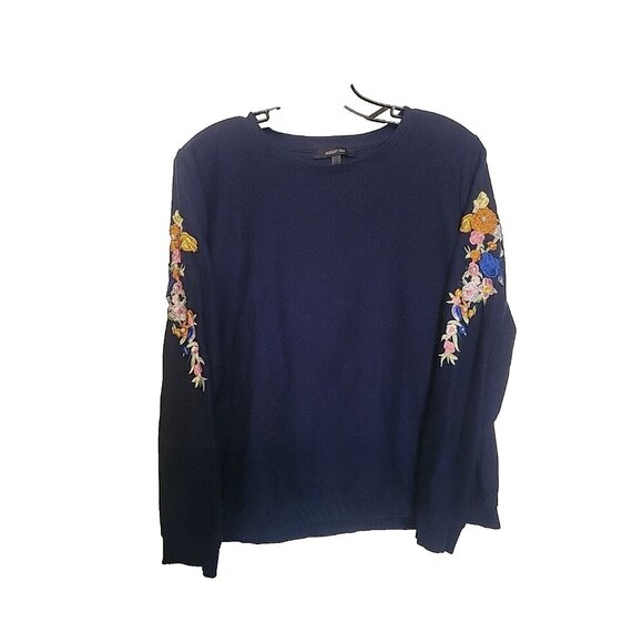 August Silk Tops - August Silk Top, Long Embroidered Sleeves